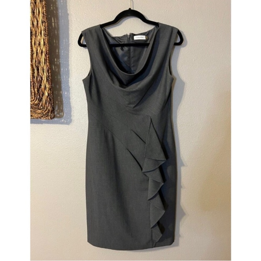 NWT Calvin Klein Charcoal Fitted Dress